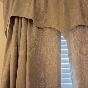 Country Curtain Brocade Curtains and Valance Set
